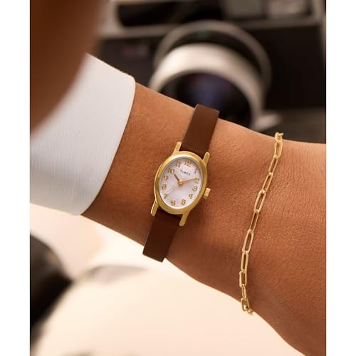 Image of Timex Women's Cavatina Watch - TPearl Dial Gold-Tone Case