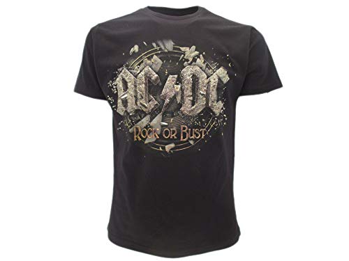 Camiseta original de AC/DC Rock or Bust con etiqueta y etiqueta de autenticidad, Negro , M