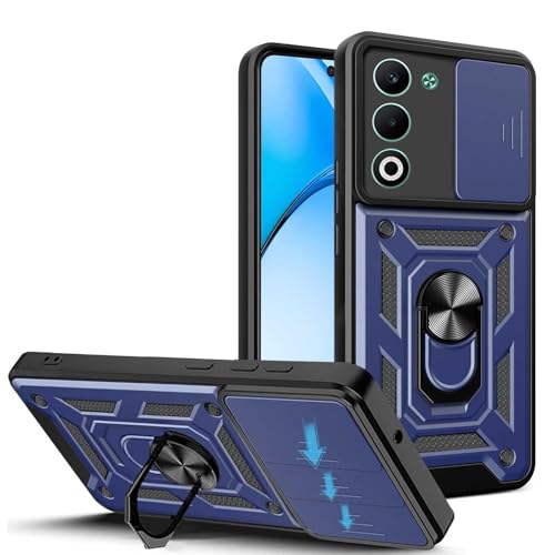JDXHFF Cover Compatibile con OPPO A5 4G / OPPO A5 5G (6.67') Hard PC e Silicone TPU Custodia con Supporto Girevole a 360° Protezione Case Blu