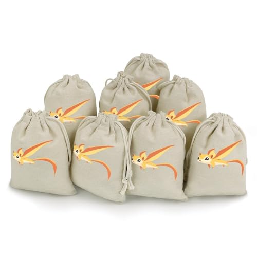 Flying Squirrel With Wings 8 Pack Small Gift Bags Cotton And Linen Drawstring Pockets Sachet Bag for Party Home Supplies