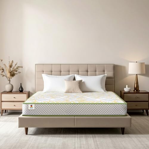 Image of Sleepwell Pro Spinetech Classic Mattress| Orthopedic Support | 3-Zoned Profiled Resitec Design | Quilted Top | Natural Latex | Double Size | 75x48x6 | 12 Yr Warranty