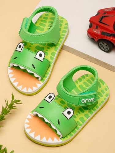 Image of ONYC Premium Crocodile Artistic Kids Sandals - Green (Unisex)