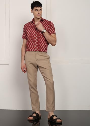 Image of BLOCKS OF INDIA Cotton Hand Block Print Half Sleeves Summer Shirt for Men