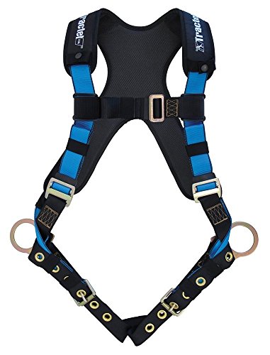 Tractel AB742S/XT Harness with TracX Pad, Side-Positioning Dorsal D-Ring Tongue and Buckle Legs, Blue/Black, Small