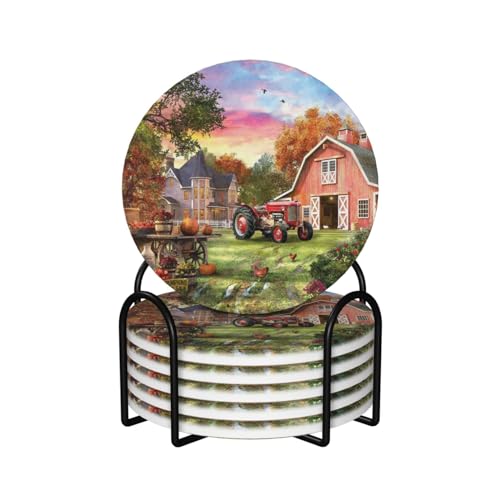 Dessous de verre en céramique et liège de qualité supérieure avec support design