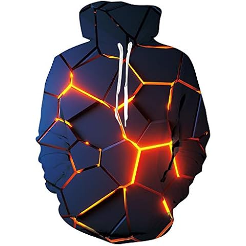 ALISISTER Unisex Hoodie HD Realistic Hoody Sweatshirt Personalized Geometry Graphic Casual Mens Drawstring Pockets Hooded Jumper XXL Cover