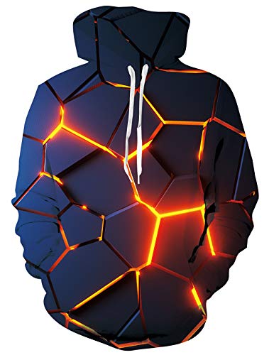 ALISISTER Hommes Femmes Hoodie 3D Nouveauté Géométrie Graphique Sweat À Capuche Sweatshirts Cool Pull À Capuche avec Pockest L