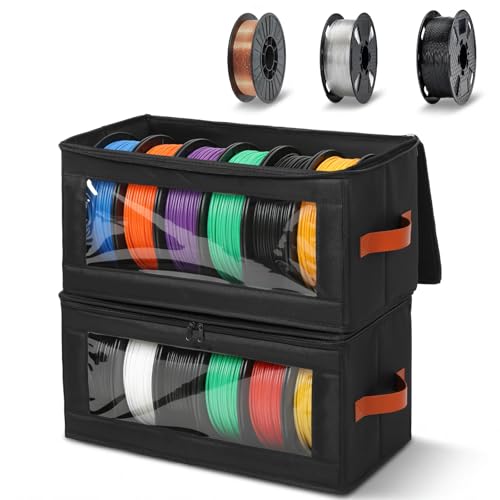 4 Pcs 3D Printer Filament Storage Box, Dustproof with Handle & Clear Window