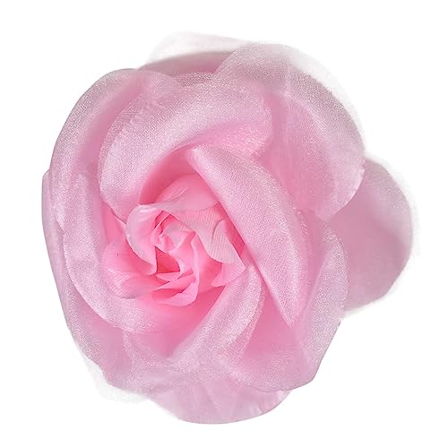Image of Women's Multifunction Rose Flower Sheer Petal Brooch Pin Hair Tie Clip