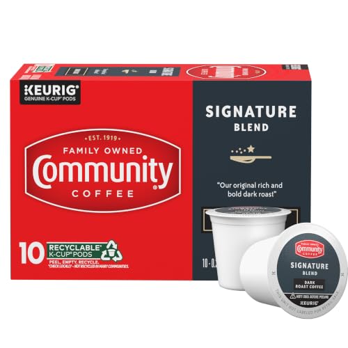 Image of Community Coffee Signature Blend, Dark Roast K-Cup Pods, 10 Count (Pack of 1)