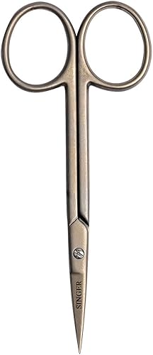 Miniatura 4 de SINGER Tijeras de bordado forjadas de 4 pulgadas con punta curva para costura, costura cruzada, manualidades y más (revestimiento de titanio, 1