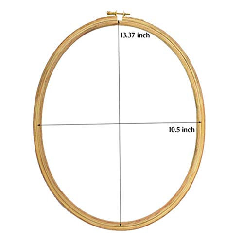 Image of Embroiderymaterial Embroidery Hoop Ring Frame for Cross Stitch Craft Sewing and Embroidery Purpose Oval Shape(13.37x10.5 Inch, 1 Pieces)
