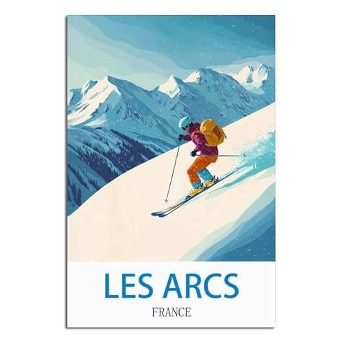 Affiche Les Arcs France 60x90 cm poster de voyage vintage LNBIAND