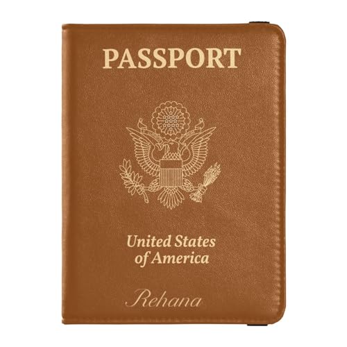 Custodia per passaporto pelle personalizzata Combo Portafoglio per leggero personalizzato per donne ragazza organizer per documenti accessori da viaggio nero Colore: marrone. 1 size