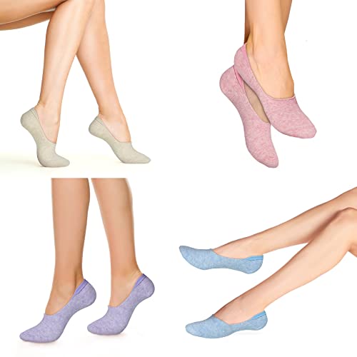 Image of YEJIMONG Cotton No Show Socks for Women, 8 Pairs, Sizes 5-10