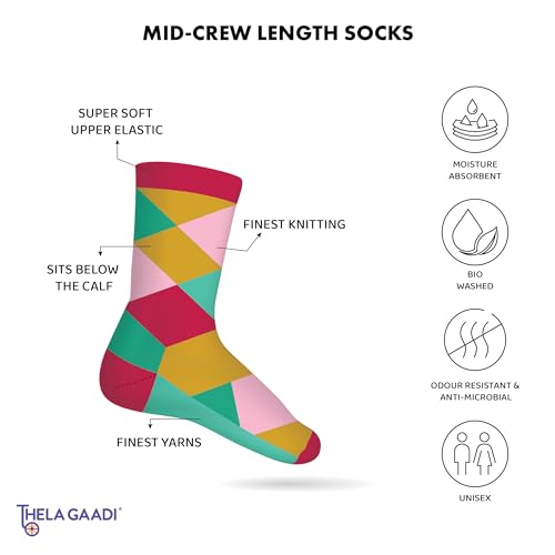 Image of THELA GAADI Shinchan Socks - Pure Cotton Crew Length Printed Funky Cartoon Socks for Men & Women | Odour Free & Beathable | Free Size & Unisex