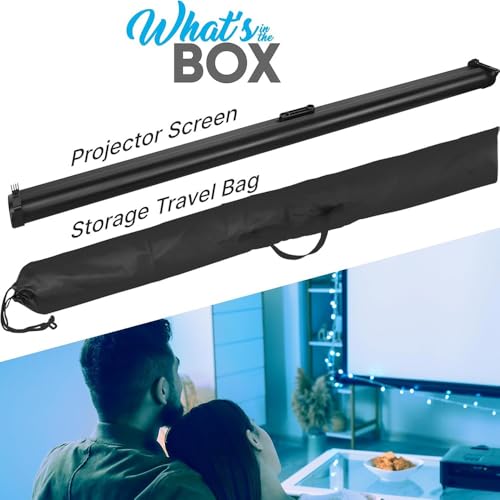 Pantalla manual para proyector 50" 16:9 portátil miniatura 5