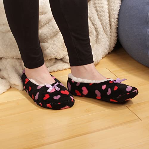 Image of BambooMN Women's Stripe Patterned Non-Slip Lined Travel Home Slippers - 2 Pairs