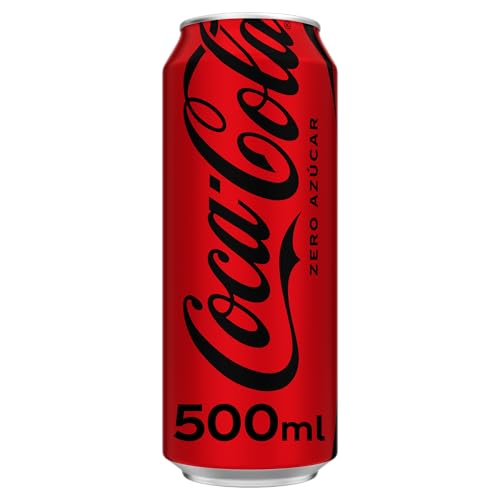 Coca-Cola Zero Azúcar, Refresco de Cola sin Azúcar, Bajo en Calorías -Lata de 500 ml
