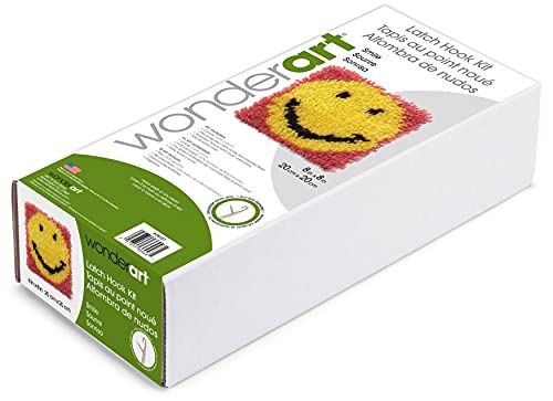 Image of Wonderart Smile Latch Hook Kit, 8 inch X 8 inch