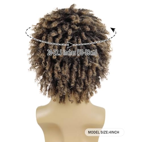 Gnimegil FBA-KDNW892-3 Ombre Blonde Dreadlock Wig Male Short Braided Wigs Fake Dreads Men Guys Wig Natural Afro Synthetic Hair Braids Short Braid Wig thumb #1