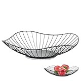 Siocok Black Wire Fruit Basket Fruit Bowl, Iron Arts Fruit Storage Baskets for...