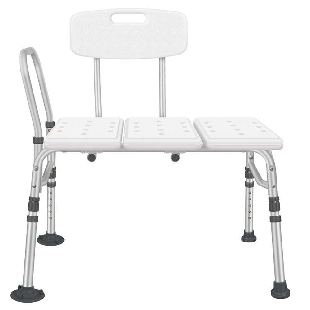 Taburete para bañera Taburete de Ducha Banco para bañera en Aluminio Asiento de bañera Antideslizante Regulable en Altura con reposabrazos para Personas Mayores