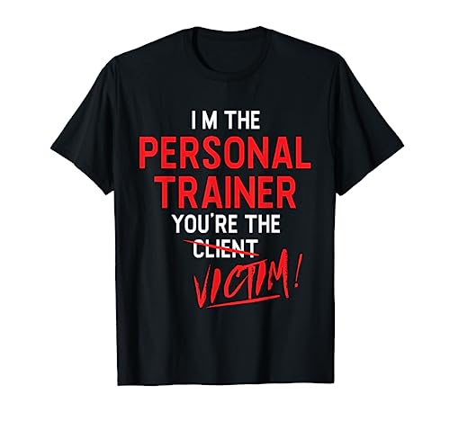 Treinador de fitness presente ginásio treinador pessoal t-shirt, Preto
