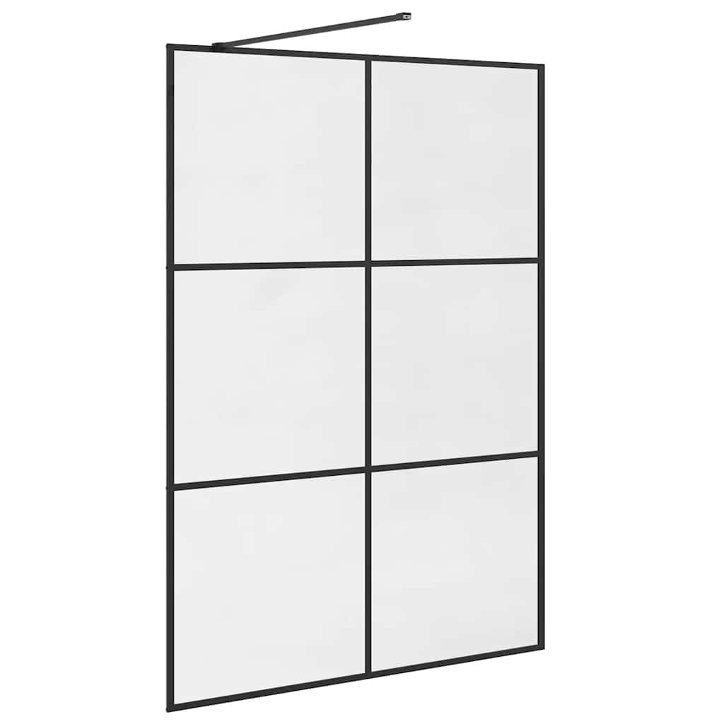 vidaXL Mampara de Ducha Accesible Puerta Cabina Cuarto de Baño Pared Cerramiento Cubículo Partición Seguridad Vidrio ESG Claro Negro 140x195 cm