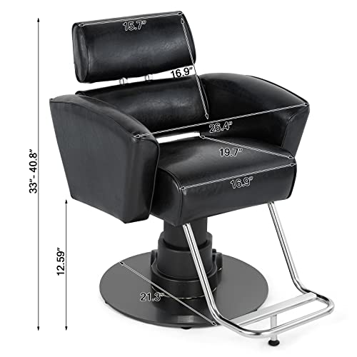 Artist Hand Electric Barber Chair, Electric Lift Chairs, Hydraulic Barber Chairs Heavy Duty, Pedal Lift Salon Furniture Spa Shampoo Equipment Hair Chair For Barber Shop, Beauty Salon (Black) #TOP6