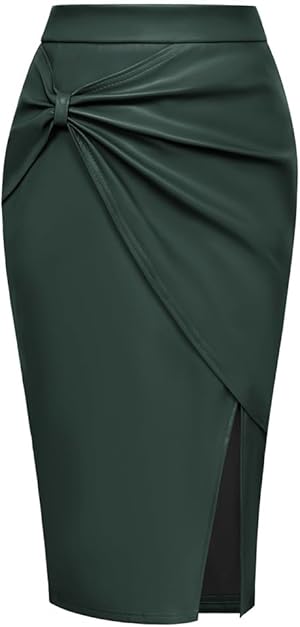 Damen Bodycon Kunstlederrock