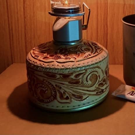 Amazon | 牛革カービング OD缶カバー ハンドメイド ヌメ革ガス