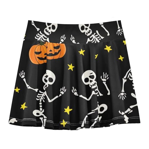 Joisal Halloween Funny Skeletons Black Girls' Shorts Athletic Skorts Tennis Skirts Kids Kid Teen School 3t