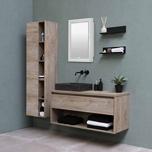 Image of CIPLA PLAST Glam Mirror Cabinet for Bathroom | Multipurpose Bathroom Shelf | Wall Mounted Shelves | Cabinet for Storage | Shelves | (BRC-930)