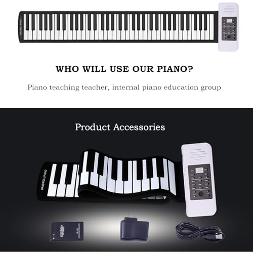 ZHJOPP Piano Enroulable Portable Clavier de Piano Portable à 88 Touches Piano à Main Piano de Voyage Support de Piano Flexible Haut-Parleur intégré MIDI - Les Beatles, Paul McCartney, John Lennon, RIngo Starr, George Harrison ZHJOPP Piano Enroulable Portable Clavier de Piano Portable à 88 Touches Piano à Main Piano de Voyage Support de Piano Flexible Haut-Parleur intégré MIDI – Image 4