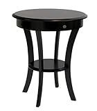 Frenchi Home Furnishing Frenchi Furniture Wood Round Table with Drawer & Shelf