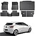 Car Floor Mats Compatible with Renault Clio 2019-2024, Non-Slip Trunk Mat Backrest Mat Car Accessories(1pc Trunk mat)