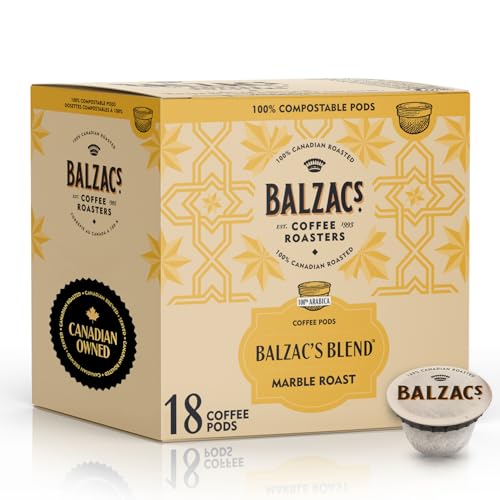 Balzac's Coffee Roasters | 100% Compostable Pods | Single Serve K-Cup Pods | (Balzac's Blend, Pack of 1)