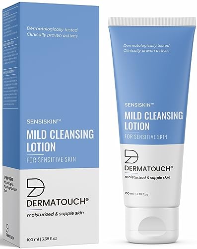 DERMATOUCH Mild Cleansing Lotion for Sensitive Skin | Gentle Cleanser for Men & Women | Hydrating, Moisturized, & Supple Skin with Titanium Dioxide – 100ML