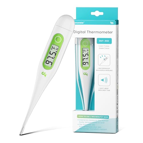 Thermometer for Adults, Oral Thermometer for Fever, Medical Thermometer with Fever Alert, Memory Recall, C/F Switchable, Rectum Armpit Reading Thermometer for Baby Kids and Adults[2020 New Model]