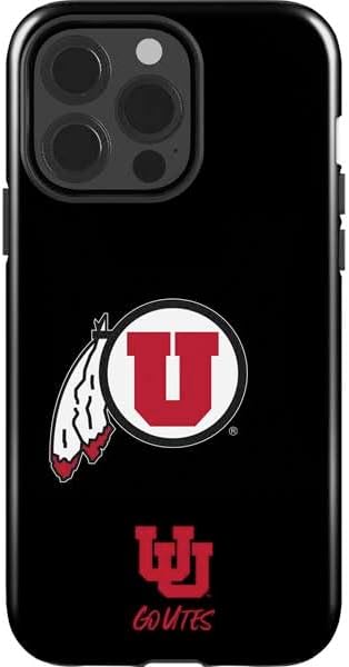 Skinit Impact Phone Case Compatible with iPhone 13 Pro - Officially Licensed University of Utah Circle and Feather on Black Design