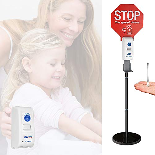 Preisvergleich Produktbild PeiQiH Automatisch Berührungslos Seifenspender Mit Bodenständer,kommerziell Tragbar Desinfektionsspender Für Office Hospital School Schwarz A 1000ml / 34oz