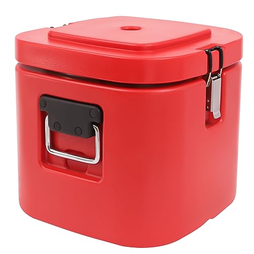 2.5 Gallon Commercial Food Warmer,Insulation Food Soup Warmer,Catering Box Food Pan Carrier Coolers,for Food Storage Hot Box Red/Yellow (Red)