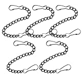 PRETYZOOM Türschild Hängeketten aus Robustem Eisen 6 Stück Schwarze Metallketten 10cm lang mit Roten Schnallen für Brandschutz und Hinweisschilder für Innenbereiche und Einfache Montage
