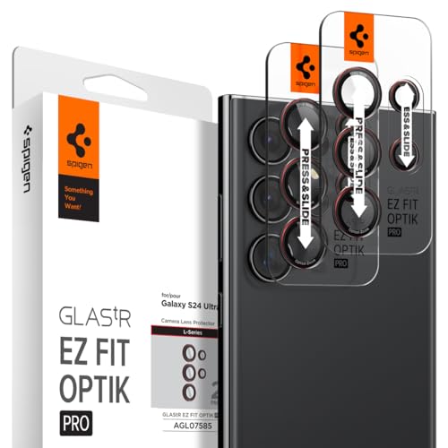 Spigen Camera Lens Screen Protector [GlasTR EZ Fit Optik Pro] Designed for Galaxy S24 Ultra [Case Friendly] - L-Series [2 Pack]