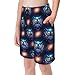 VAFZASC Boys Quick Dry Swimming Trunks Galaxy Nighthawk Owl, Fashion Board Shorts with Drawstring and Pocket for Surfing, 10-12