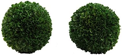 2pcs 6" Ball Topiary Plants Artificial Boxwood Topiary Faux Topiaries Artificial boxwood balls for pots for Wedding Decoration, Home Decor, Office Desk, Front Porch Indoor & Outdoor