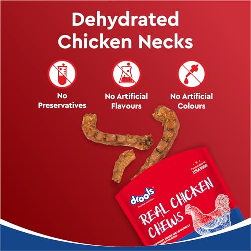 Image of Drools Dog Treats, Dehydrated Real Chicken Chews Necks, 70g, All Life Stages, Bone