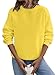 Crewneck Sweatshirts for Women Fall Fashion Casual Long Sleeve Pullover Tops Basic Slim Plain Comfy Shirts Blouses (Yellow,Large)