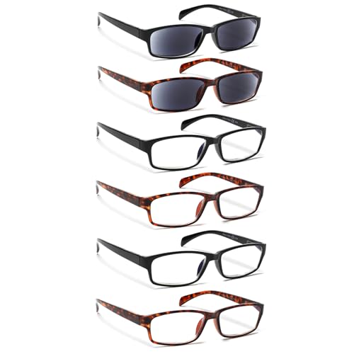 Image of JOSCHOO Computer Reading Glasses for Women and Men 6 Pack Blue Light Blocking Spring Hinge Readers